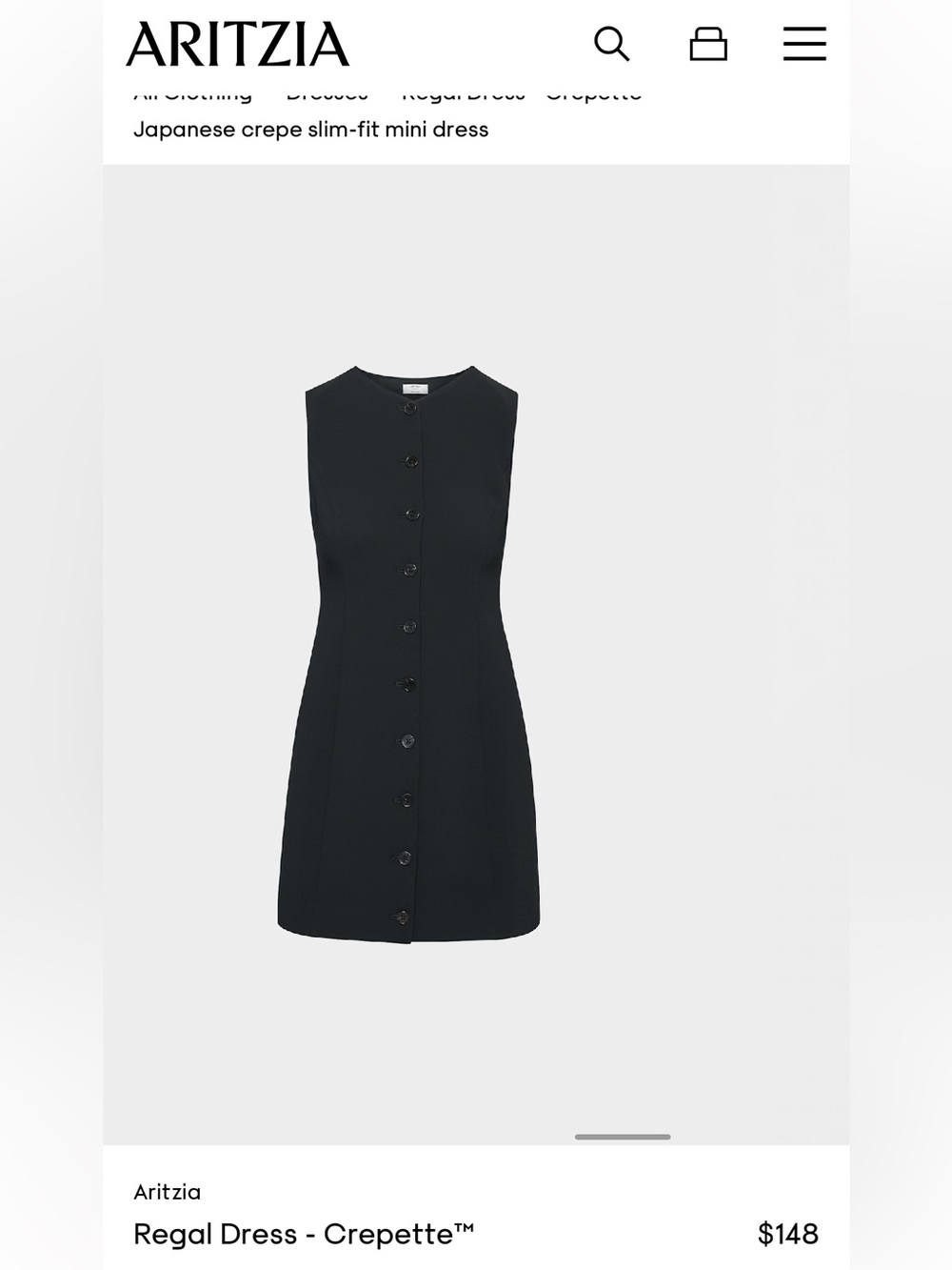 Aritzia Regal Dress Crepette
